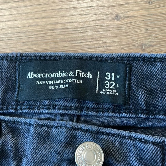 Abercrombie & Fitch Vintage Stretch 90's Slim Jeans Size 31X32 - Picture 4 of 12